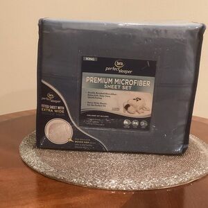 Serta Perfect Sleeper Premium Microfiber Sheet Set - King, medium blue